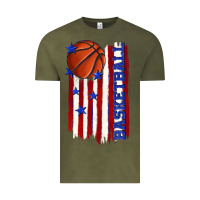 Vintage Olive basketball american flag Vintage Tee - texasbilliewilder