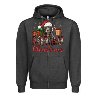 Charcoal Heather merry christmas pitbull Zipper Hoodie - JahusDesignShop