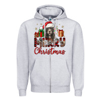 Heather Grey merry christmas pitbull Zipper Hoodie - JahusDesignShop