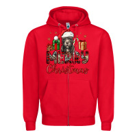 Red merry christmas pitbull Zipper Hoodie - JahusDesignShop