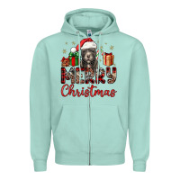 Seafoam merry christmas pitbull Zipper Hoodie - JahusDesignShop