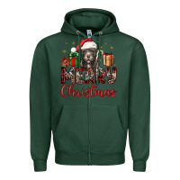 Sports Green merry christmas pitbull Zipper Hoodie - JahusDesignShop