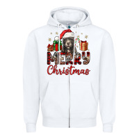White merry christmas pitbull Zipper Hoodie - JahusDesignShop