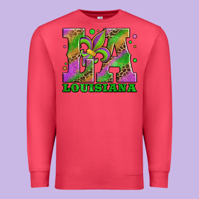 Mardi Gras Louisiana Fleur De Lis Premium Sweatshirt Designed By Jasminsmagicworld