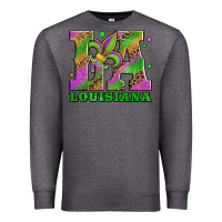Charcoal Heather mardi gras louisiana fleur de lis Premium Sweatshirt - Jasminsmagicworld