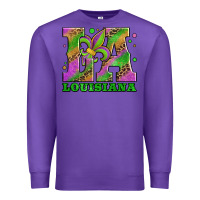 Purple mardi gras louisiana fleur de lis Premium Sweatshirt - Jasminsmagicworld