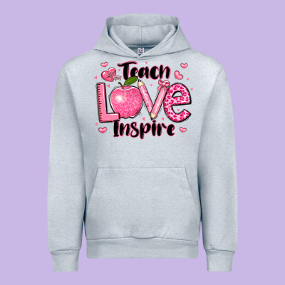 Teach Love Inspire Teacher Valentines Day Urban Hoodie Designed By Lillyallendesigns