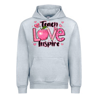 Heather Grey teach love inspire teacher valentines day Urban Hoodie - LillyAllenDesigns
