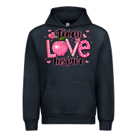Navy teach love inspire teacher valentines day Urban Hoodie - LillyAllenDesigns