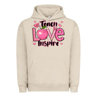 Pigment French Oak teach love inspire teacher valentines day Urban Hoodie - LillyAllenDesigns