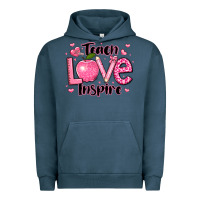 Pigment Midnight Navy teach love inspire teacher valentines day Urban Hoodie - LillyAllenDesigns