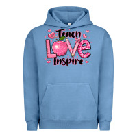 Pigment Pebble Blue teach love inspire teacher valentines day Urban Hoodie - LillyAllenDesigns