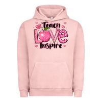 Pigment Salmon teach love inspire teacher valentines day Urban Hoodie - LillyAllenDesigns