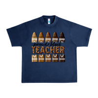 Navy proud black teacher Urban Heavy Tee - texasbilliewilder
