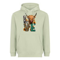 Matcha love long haired cow Heavyweight Hoodie - Jasminsmagicworld
