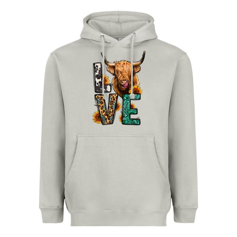 Love Long Haired Cow Heavyweight Hoodie by Jasminsmagicworld | Teevron