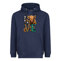 Navy love long haired cow Heavyweight Hoodie - Jasminsmagicworld