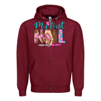 Burgundy my first nail bbs Zipper Hoodie - BundleAndBundleShop