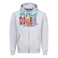 Heather Grey my first nail bbs Zipper Hoodie - BundleAndBundleShop