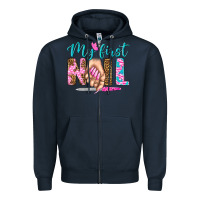 Navy my first nail bbs Zipper Hoodie - BundleAndBundleShop