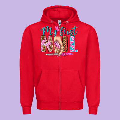 My First Nail Bbs Zipper Hoodie Designed By Bundleandbundleshop