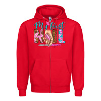 Red my first nail bbs Zipper Hoodie - BundleAndBundleShop