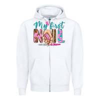 White my first nail bbs Zipper Hoodie - BundleAndBundleShop