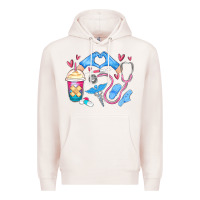 Pale Pink nurse life Premium Hoodie - MaliasSmallBusiness