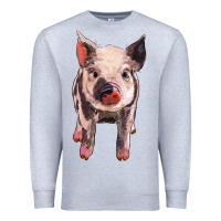 Heather Grey pig Premium Sweatshirt - BarkalooDesign