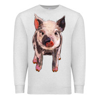 Oatmeal Heather pig Premium Sweatshirt - BarkalooDesign