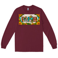 Burgundy faith cross and sunflower license plate Long Sleeve Tee - HRA Design Shop