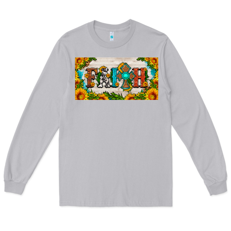 Faith Cross And Sunflower License Plate Long Sleeve Tee by HRA Design Shop | Teevron