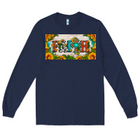 Navy faith cross and sunflower license plate Long Sleeve Tee - HRA Design Shop