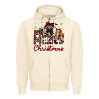 Sandshell merry christmas pug Zipper Hoodie - JahusDesignShop