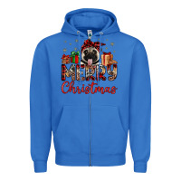 True Royal merry christmas pug Zipper Hoodie - JahusDesignShop