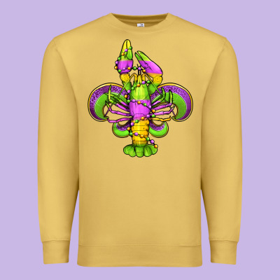 Mardi Gras Crawfish Fleur De Lis Premium Sweatshirt Designed By Jasminsmagicworld