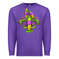 Purple mardi gras crawfish fleur de lis Premium Sweatshirt - Jasminsmagicworld