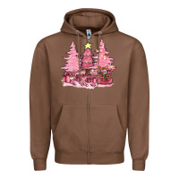 Chestnut pink christmas trees with gift box bbs Zipper Hoodie - BundleAndBundleShop