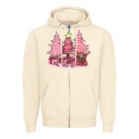 Sandshell pink christmas trees with gift box bbs Zipper Hoodie - BundleAndBundleShop