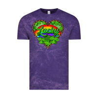 Cloud Purple lucky heart with leopard Vintage Tee - RanaPortraitStore