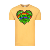 Vintage Mustard lucky heart with leopard Vintage Tee - RanaPortraitStore