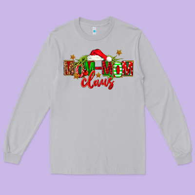 Christmas Mom Mom Claus Long Sleeve Tee Designed By Fadigitalartstudio