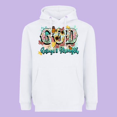 God Is My Refugee And Strength Heavyweight Hoodie Designed By Nancycooperartshop