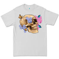 Dove Grey skull flora butterfly Premium Tee - Artiststas