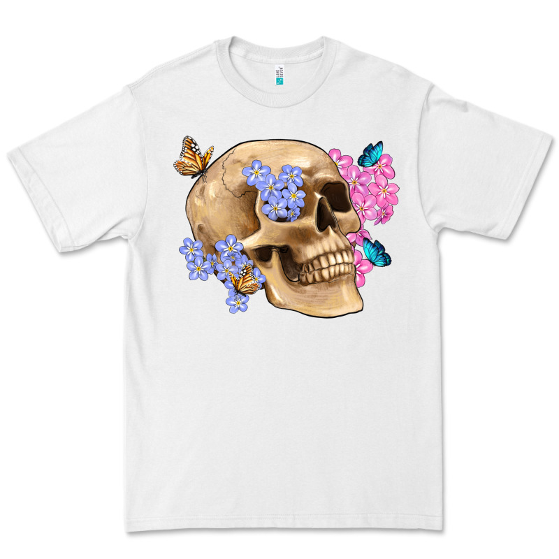 Skull Flora Butterfly Premium Tee by Artiststas | Teevron