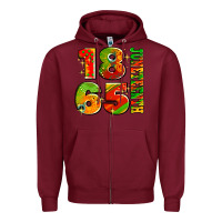 Burgundy 1865 juneteenth Zipper Hoodie - AdoDesignShop