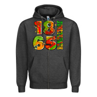 Charcoal Heather 1865 juneteenth Zipper Hoodie - AdoDesignShop