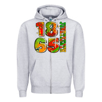Heather Grey 1865 juneteenth Zipper Hoodie - AdoDesignShop