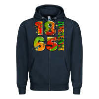 Navy 1865 juneteenth Zipper Hoodie - AdoDesignShop