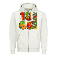Oatmeal Heather 1865 juneteenth Zipper Hoodie - AdoDesignShop